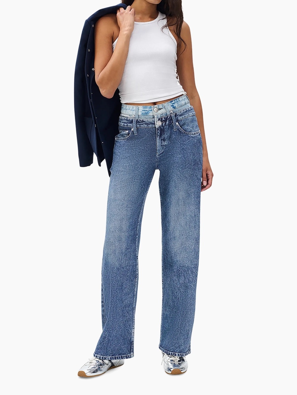 Rag & bone rb Miramar Logan Terry Combo Straight-Leg Pants